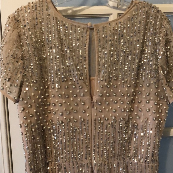 Beautiful beaded blush colored formal dress - Picture 3 of 5